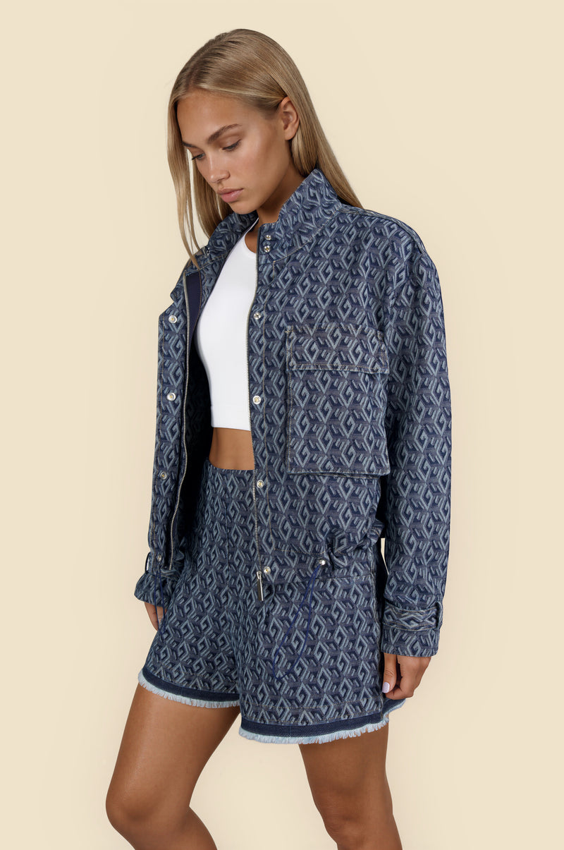 Amari Shorts Denim Jacquard