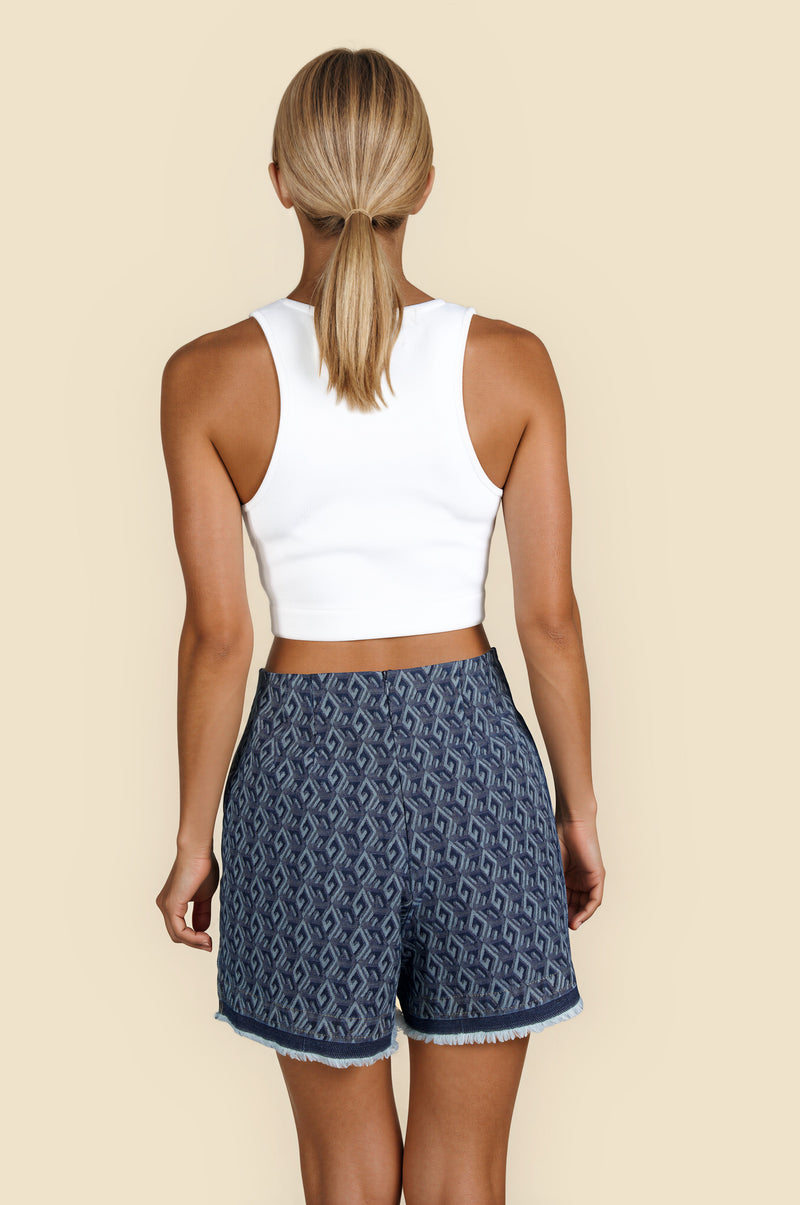 Amari Shorts Denim Jacquard