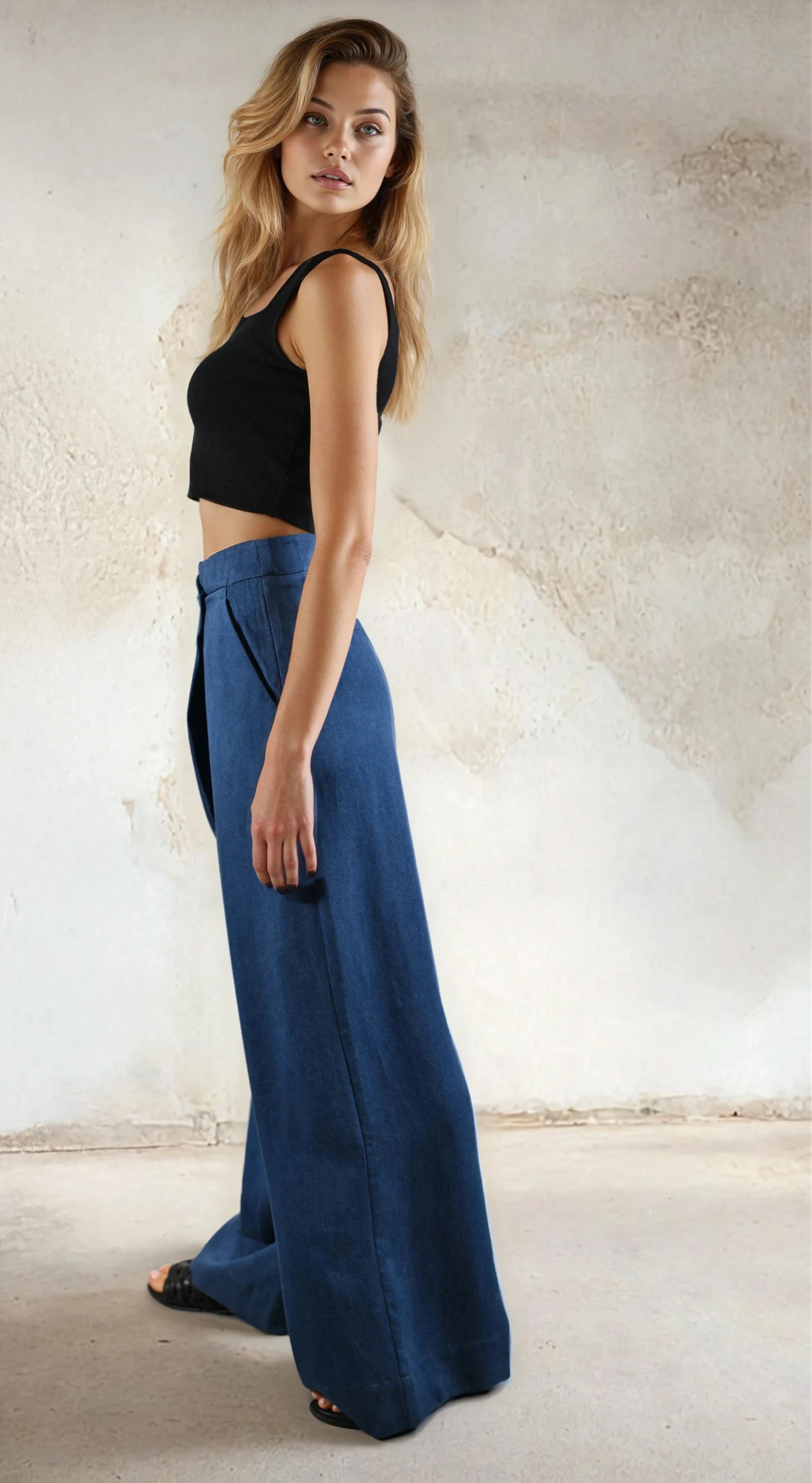 Capri Faded Denim Pant